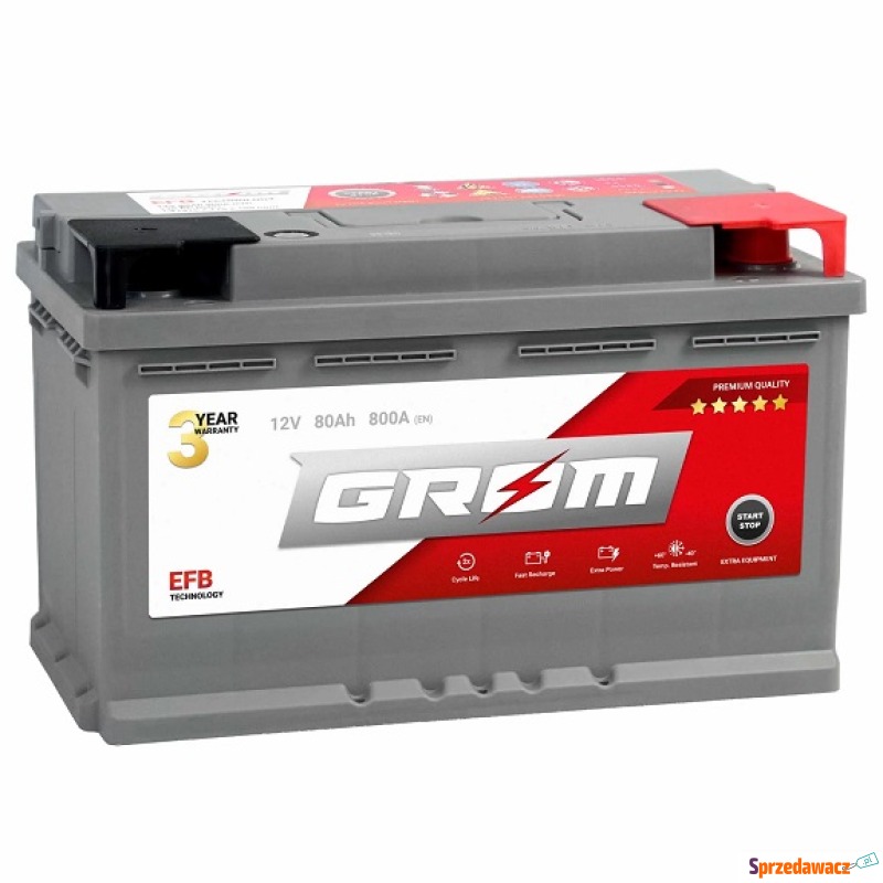 Akumulator 80Ah 730A Grom EFB Prawy...