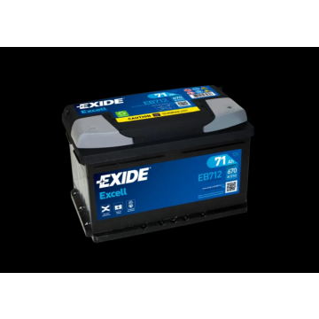 Akumulator 71Ah 670A EB712 EN Exide Excell - Akumulatory - Starogard Gdański - zdjęcie 1