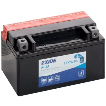 Akumulator motocyklowy 6Ah 90A EN Exide Etx7a-bs Ytx7a-bs 12V