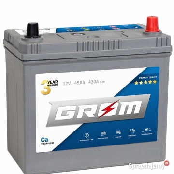 Akumulator 45Ah 430A Grom Japan Lewy/Prawy Plus... - Akumulatory - Tczew - zdjęcie 1