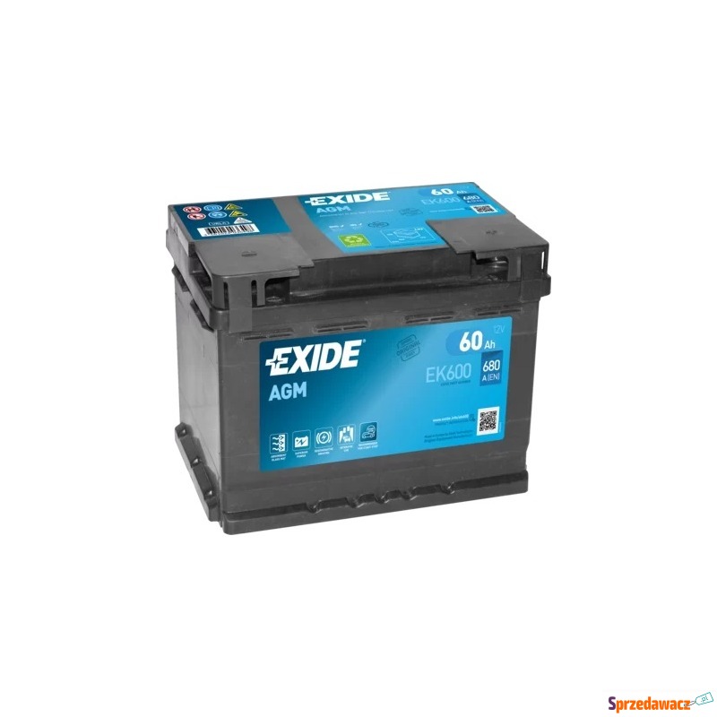 Akumulator 60Ah 680A Exide Agm start-stop EK600 - Akumulatory - Szczecin