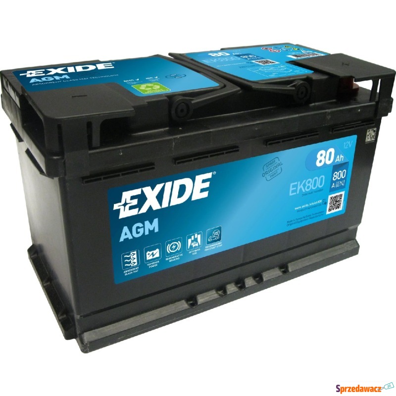 Akumulator 80Ah 800A Exide AGM start&stop EK800 - Akumulatory - Szczecin