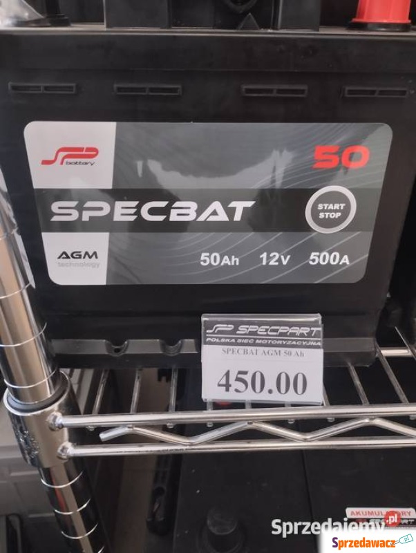 Akumulator  50Ah Specbat AGM start-stop - Akumulatory - Szczecin