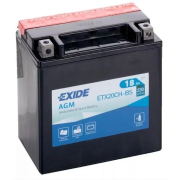 Akumulator motocyklowy 12v 18ah Exide etx20ch-bs... - Zasilacze, ładowarki,... - Kraków - zdjęcie 1
