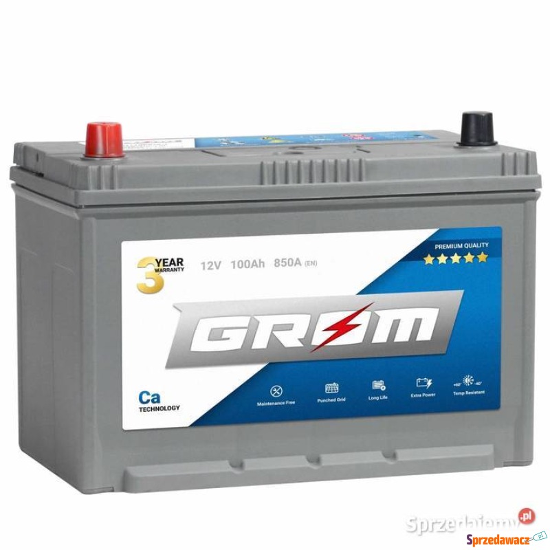 Akumulator 100Ah 850A Grom Premium Japan Lewy... - Akumulatory - Tczew