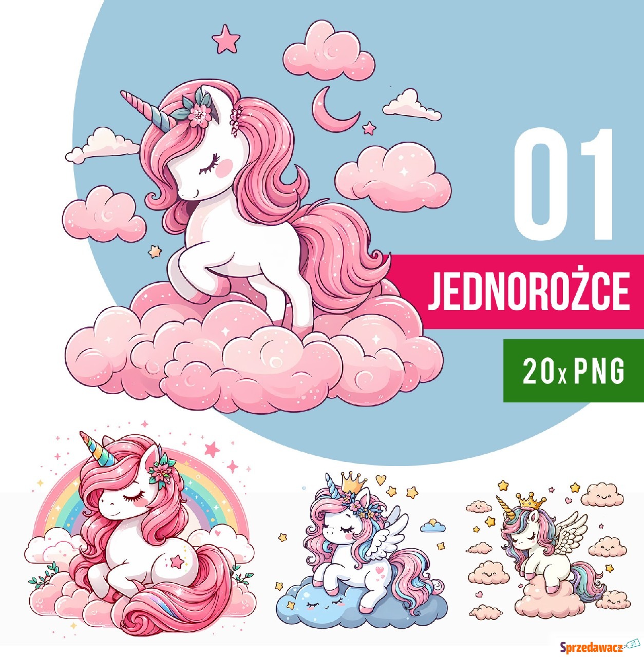 Jednorożec Kliparty Kolorowy PNG...