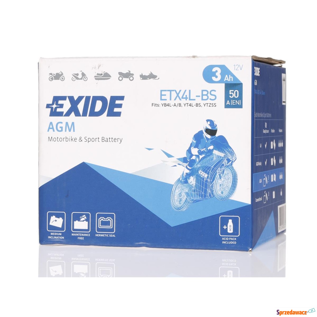 Akumulator motocyklowy Exide ETX4L-BS