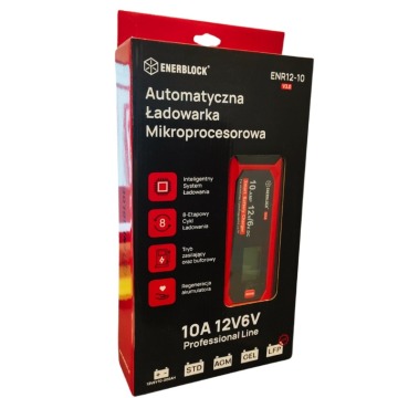 Automatyczna ładowarka mikroprocesorowa Enerblock 6/12V 10A Rzeszów Goździkowa