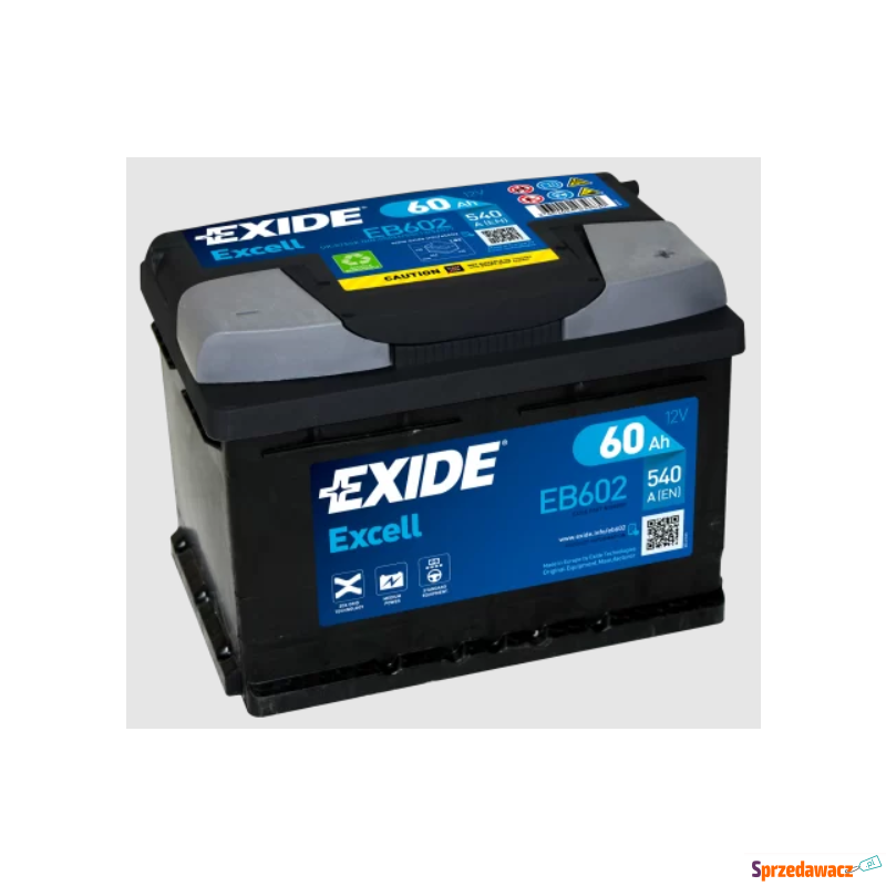 Akumulator  60Ah 540A Exide Excell Eb602 En Prawy... - Akumulatory - Chojnice