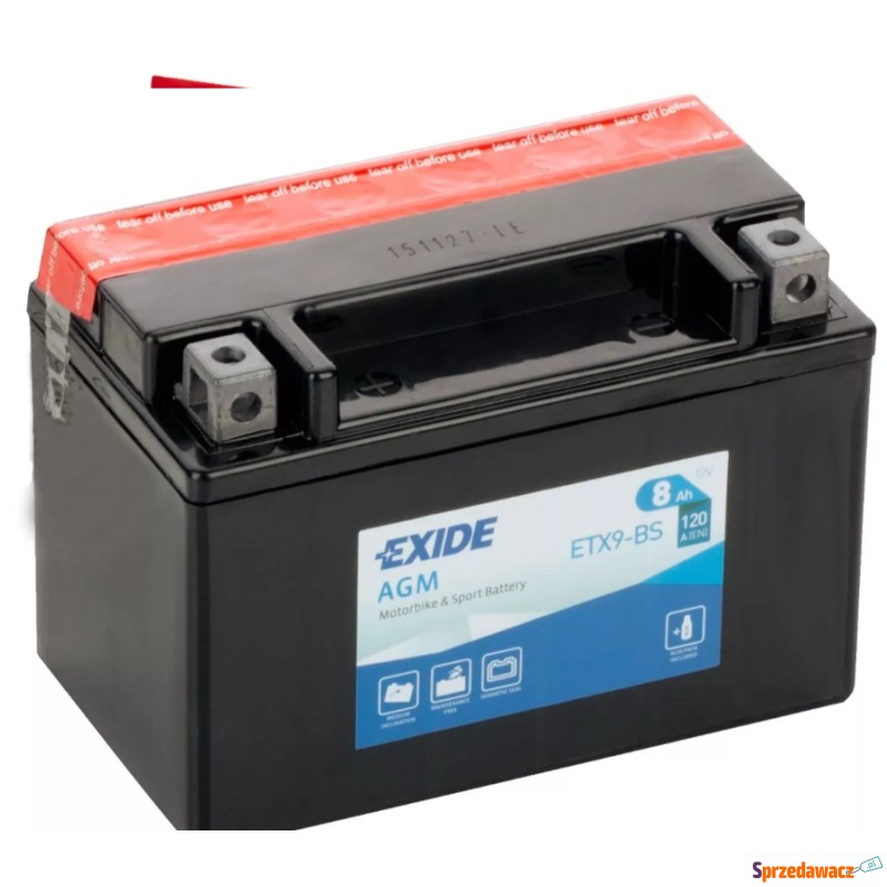 Akumulator motocyklowy Exide ETX9-BS 12V 8Ah 120A... - Układ elektryczny - Rzeszów