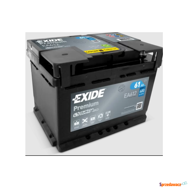 Akumulator  61Ah 600A  Exide Premium EA612 Prawy... - Akumulatory - Chojnice