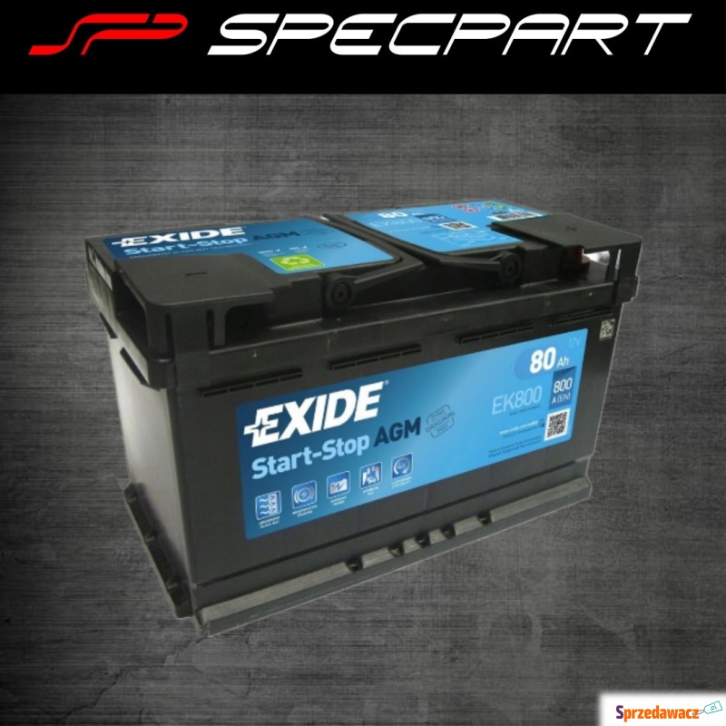 Akumulator exide AGM 80Ah 800A...