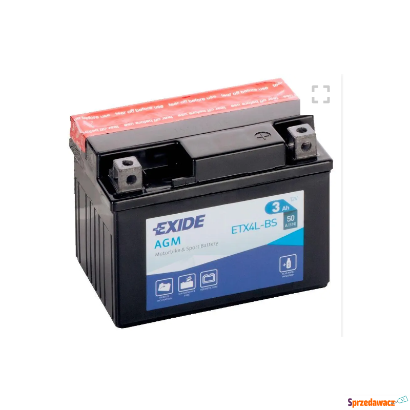 Akumulator motocyklowy exide ETX4L-BS  3Ah 50A - Układ elektryczny - Rzeszów