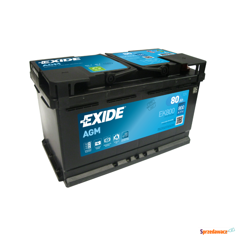 Akumulator 80Ah Exide agm start&stop EK800 800A... - Akumulatory - Kraków