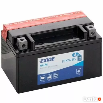 Akumulator motocyklowy 6Ah 90A EN Exide atx7a-bs ytx7a-bs