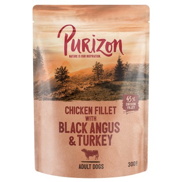 Megapakiet  Purizon Adult, 24 x 300 g - Wołowina Black-Angus i indyk z batatami i żurawiną