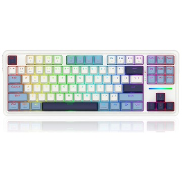 Klawiatura Klawiatura gamingowa Redragon K728 Leopard L bezprzewodowa mechaniczna podświetlana biała