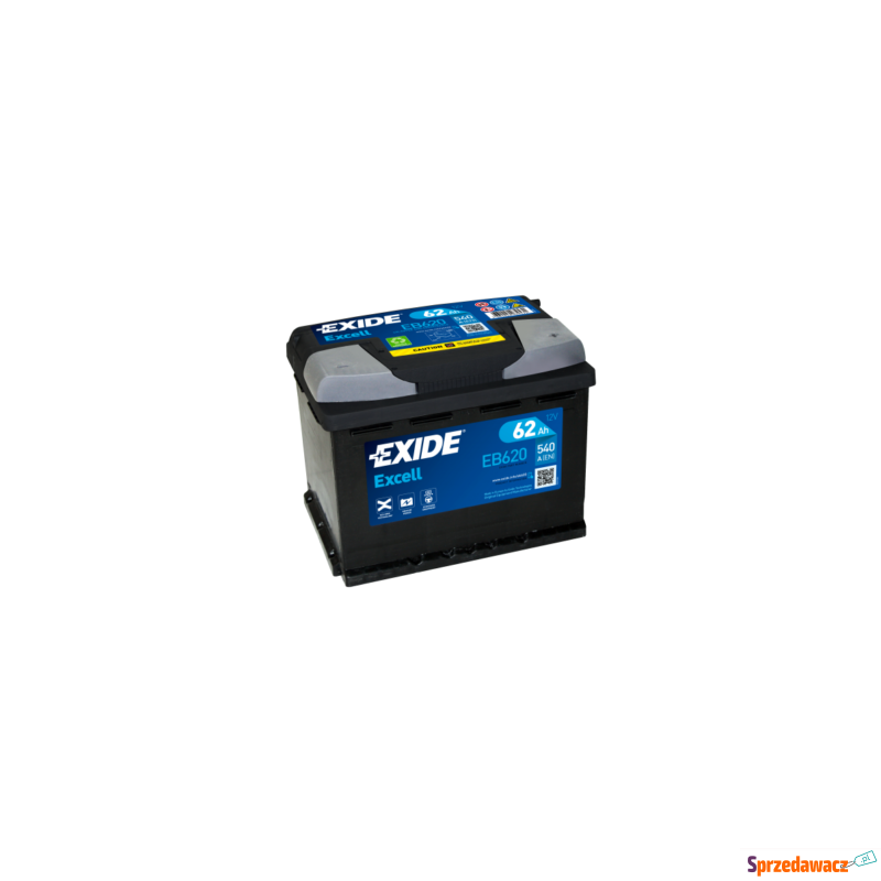 Akumulator 62Ah 540A Exide Excell EB620 EN prawy... - Akumulatory - Sieradz