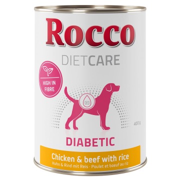 Rocco Diet Care Diabetic, kurczak z wołowiną i ryżem  - 24 x 400 g
