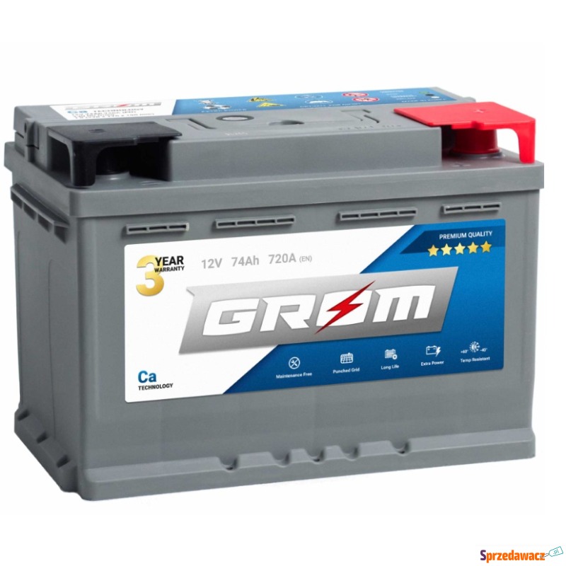 Akumulator Grom Premium 74Ah 720A...