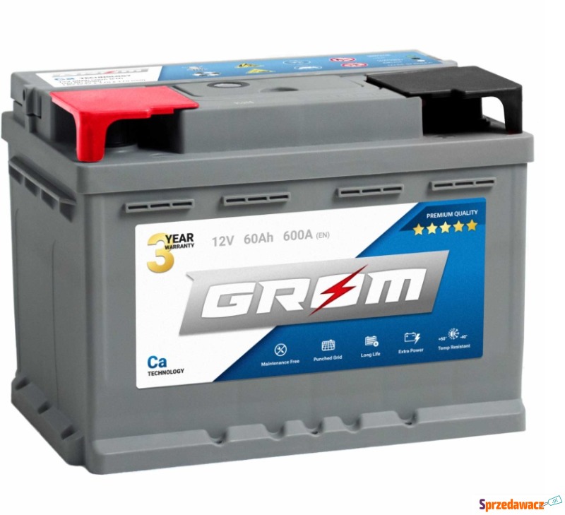Akumulator Grom Premium 60Ah 600A...