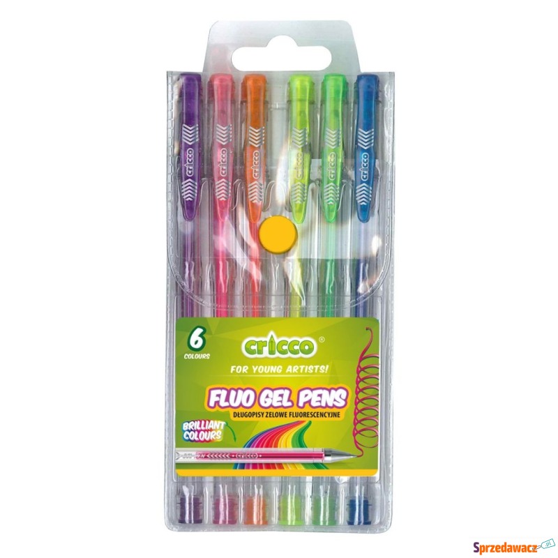 Długopis żelowy 6 kolor fluo Cricco