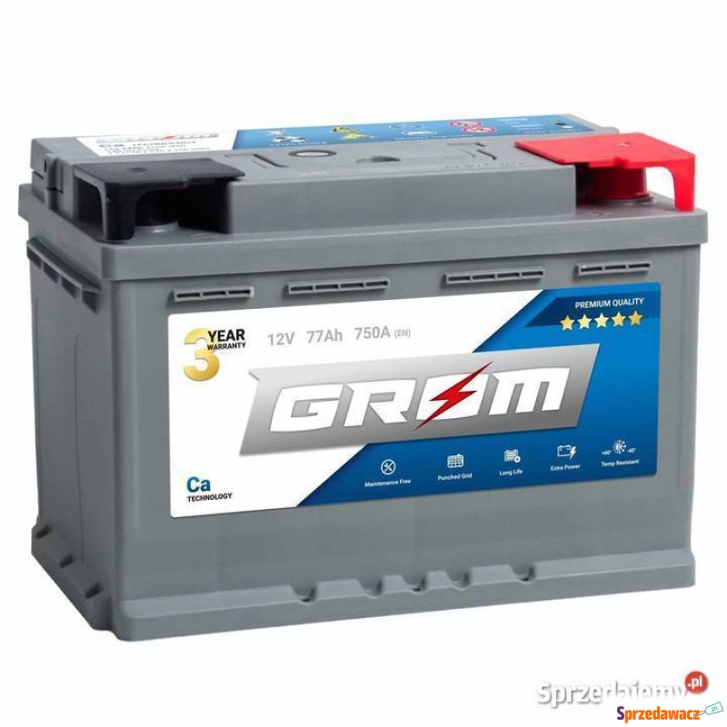 Akumulator 77Ah 750A GROM Premium...