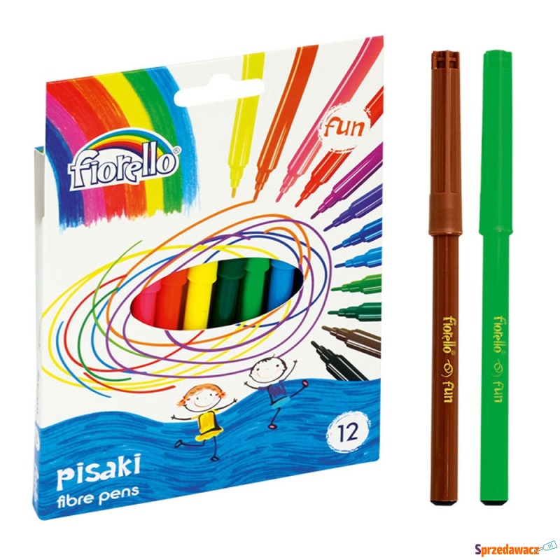 Flamastry 12 kolorów fun - Artykuły papiernicze... - Radom