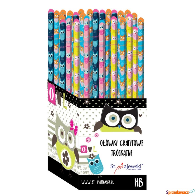 Ołówek grafitowy trójkątny HB owlie St.Majewski - Artykuły papiernicze... - Płock