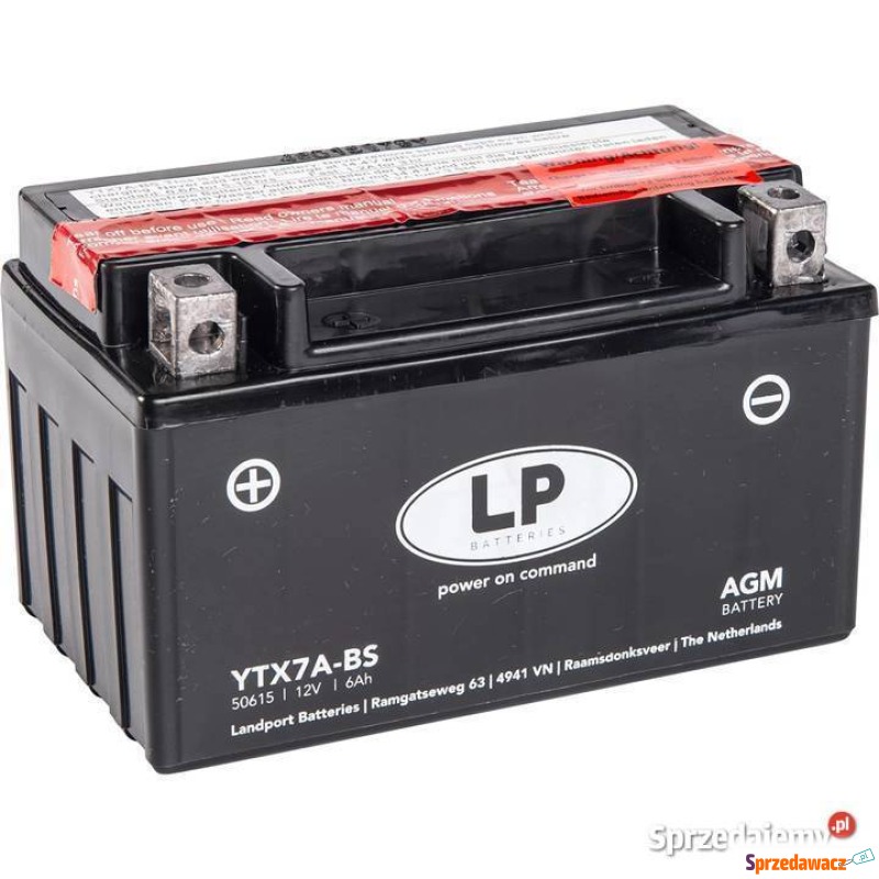 Akumulator motocyklowy 12V 6Ah 105A Landport ytx7A-BS - Akumulatory - Białystok