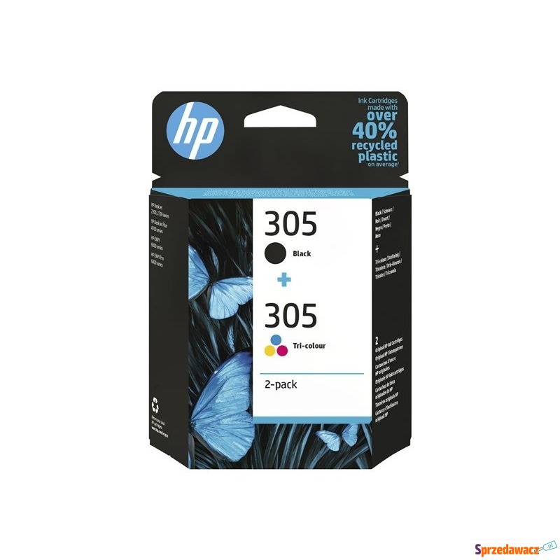 Oryginalny zestaw tuszy HP 305 czarny + kolor... - Tusze, tonery - Lublin