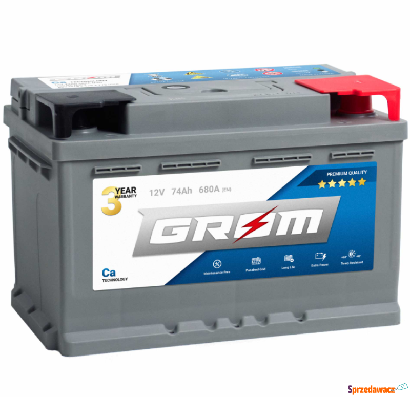 Akumulator 74Ah 680A EN GROM Premium