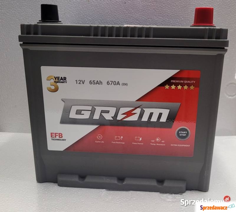 Akumulator 65Ah 670A GROM efb start...