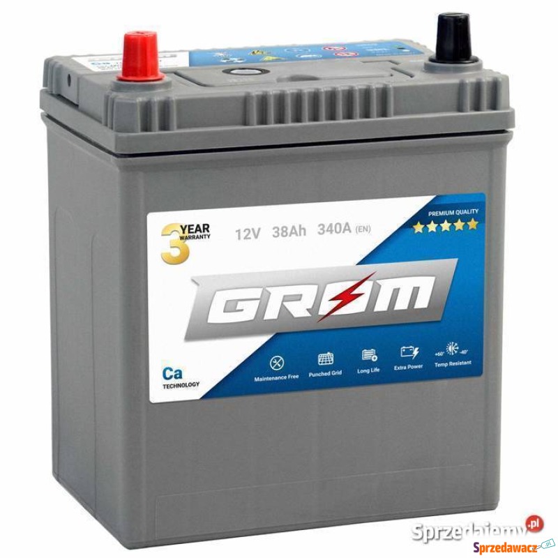 Akumulator 38Ah 340A Grom Premium...