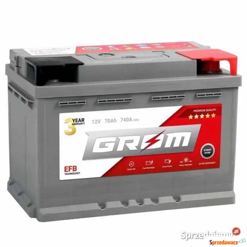 Akumulator 70Ah 740A GROM efb start...