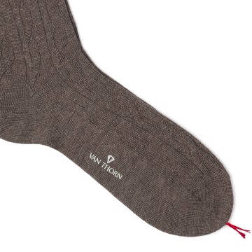 Wełniane skarpety męskie Van Thorn Taupe  39-42