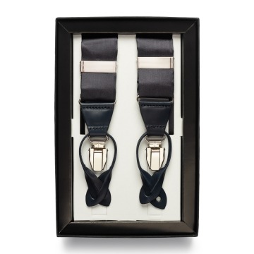 Granatowe Szelki jedwabne w kolorze midnight blue VAN THORN 