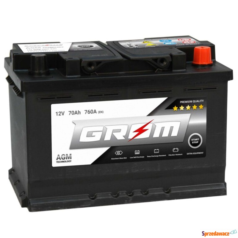Akumulator grom agm start&stop70Ah 760A Prawy... - Akumulatory - Rzeszów
