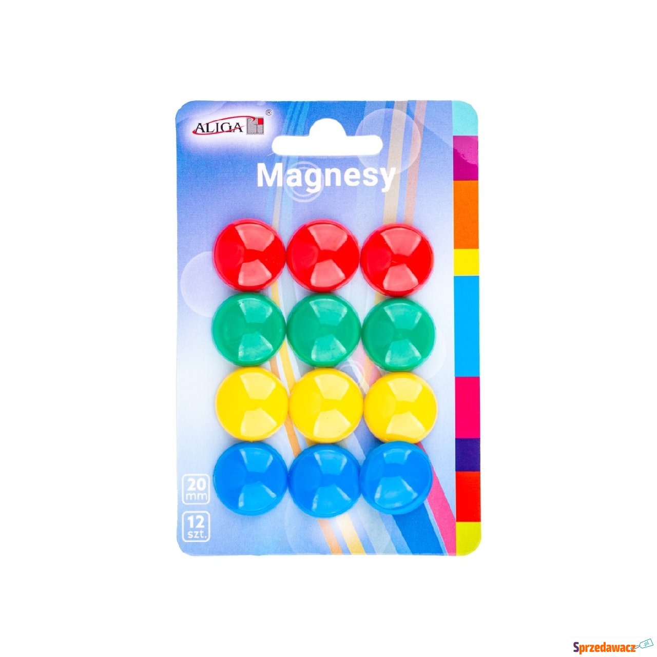 Magnesy 2 cm 4 kolory 12 sztuk