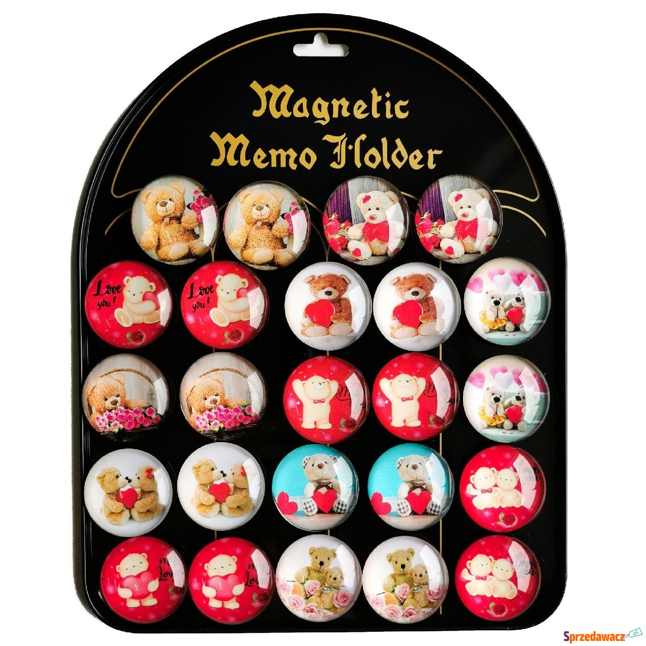 magnesy z misiem 4cm 24 sztuk tablica