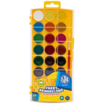 Farby akwarelowe pastylki 24 kolor Astra