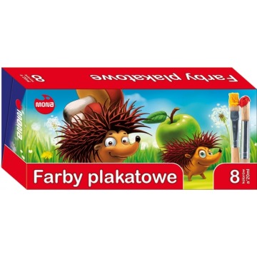 Farby plakatowe 8 kolorów 20ml mona