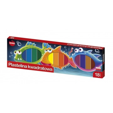 Plastelina 18 kolorów kwadratowa mona