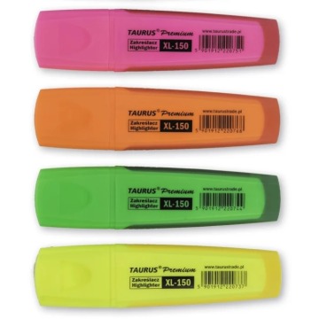 Komplet zakreślacz fluo taurus premium grip 4 kolory