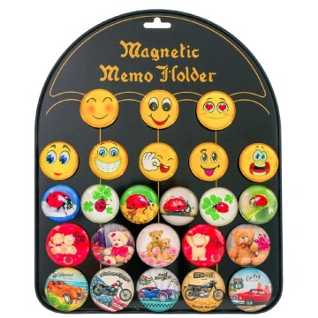 Magnesy Biedronki, Misie, Motory, Buźki 24 sztuki blacha