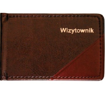 Wizytownik dwukolorowy ze skóry ekologicznej na 32 wizytówki