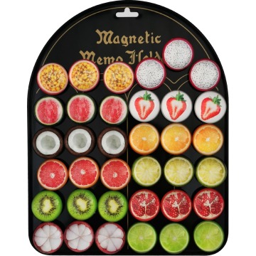Magnesy Owoce 3,5 cm 36 szt tablica