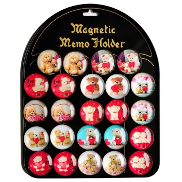magnesy z misiem 4cm 24 sztuk tablica