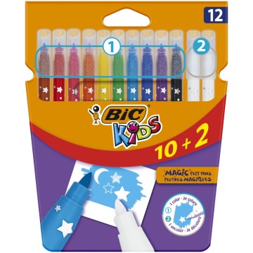 Flamastry magic 10+2 bic erase z wymazywaczem