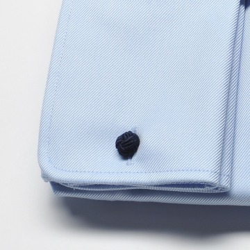Elegancka błękitna koszula męska taliowana (SLIM FIT), mankiety na spinki 37